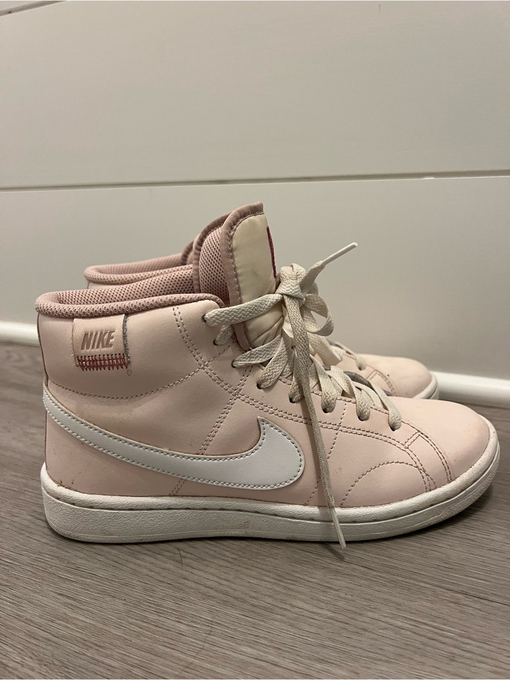 Nike Kids Pink High-Top Sneakers - White Swoosh 6.5